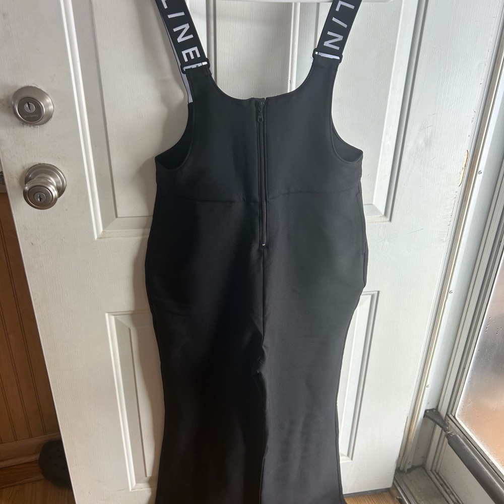 aerie Black Straight-Leg Jumpsuit with Branded Straps